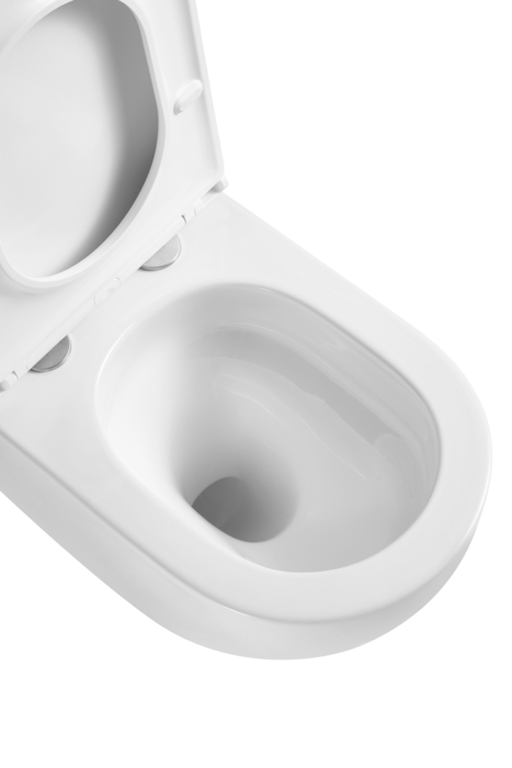 Væghængt toilet rund - hvidt